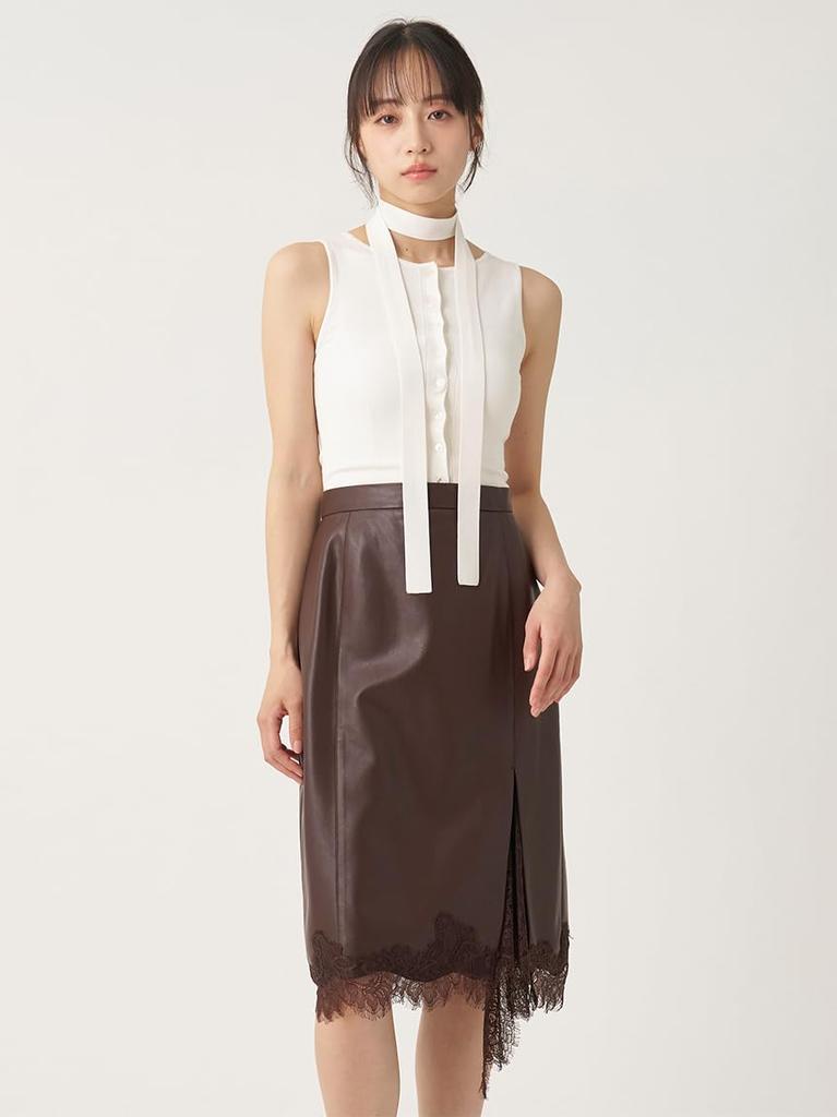 Lace Trim Variation Midi Skirt SWFS264220 BRW 0 [Snidel] Women's