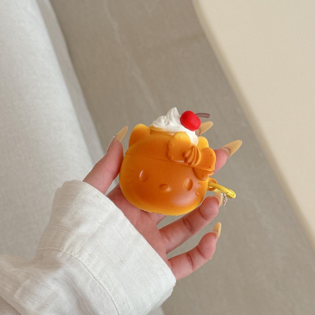 Cream bread KT cat for airpods4 apple 2/3 generation earphone case female Airpodspro3 silicone cute