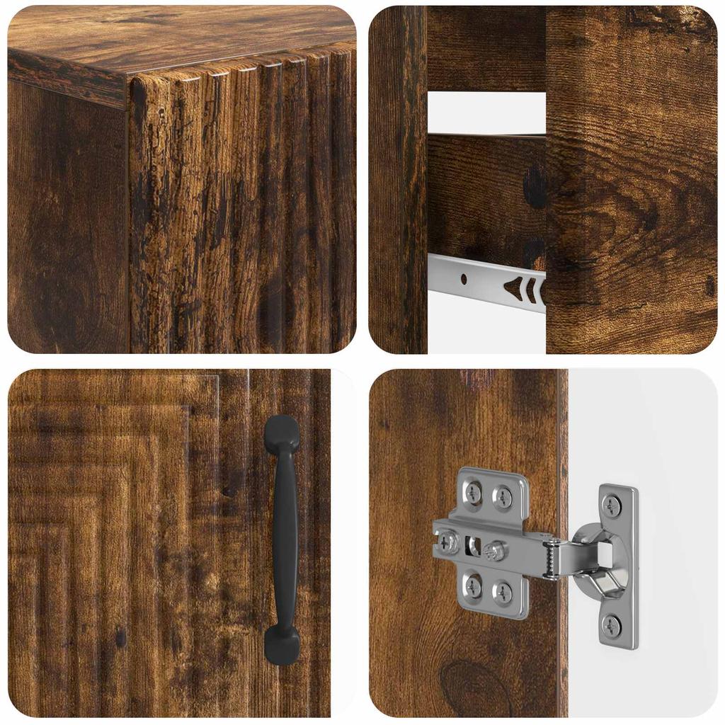 2 Piece Bathroom Cabinet Set HAARLEM Smoked Oak