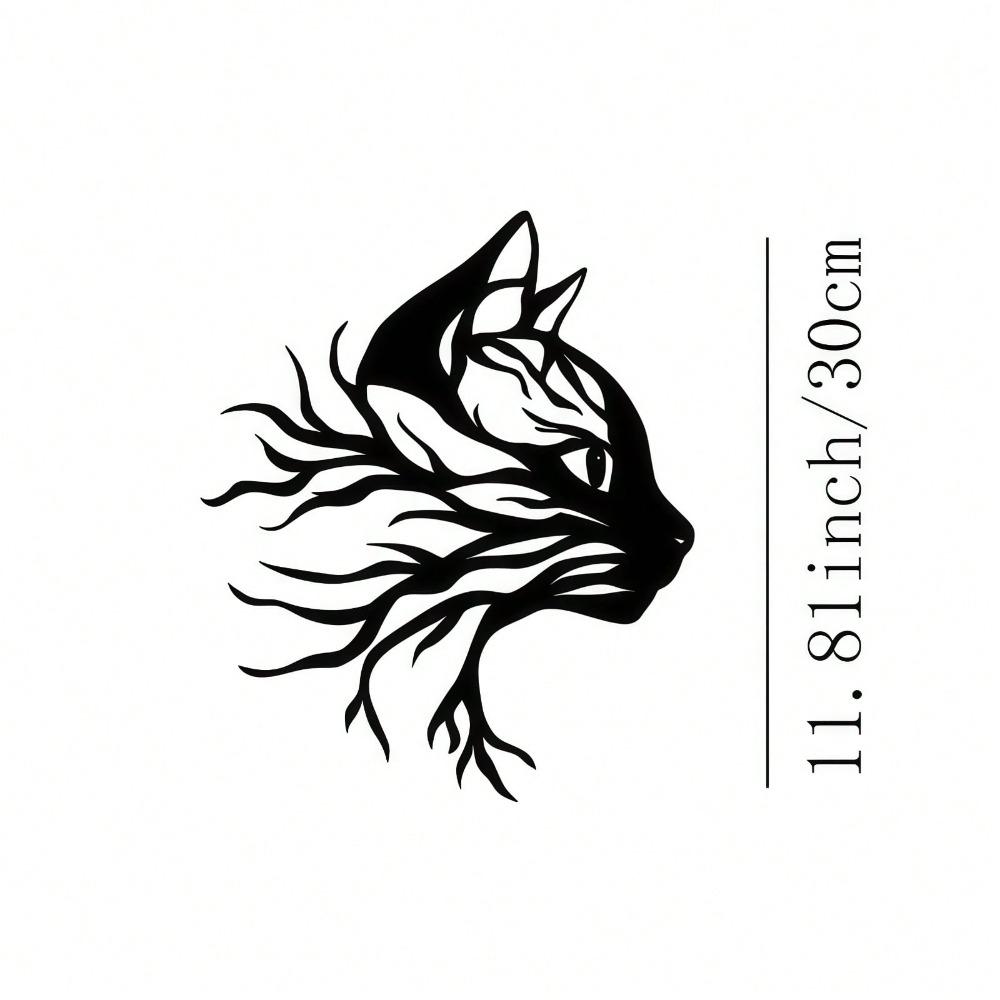2D Minimalist Cat Metal Wall Art Laser Engraved Modern Craft Home Office Decor Gift