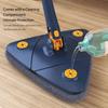 360° Rotating Triangular Mop with 10 Replacement Cloths , Adjustable,Retractable, Perfect for Home Use In Kitchen, Bathroom, Bedroom, Living Room