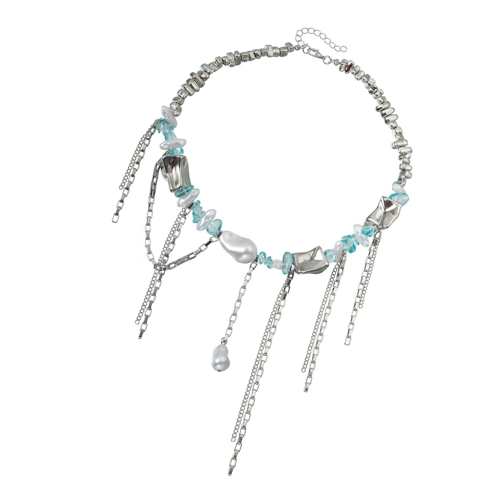

Modern Multi Strand Resin Jewelry Chain Necklace With Detachable Fringe Pendant And Adjustable Length Design 1