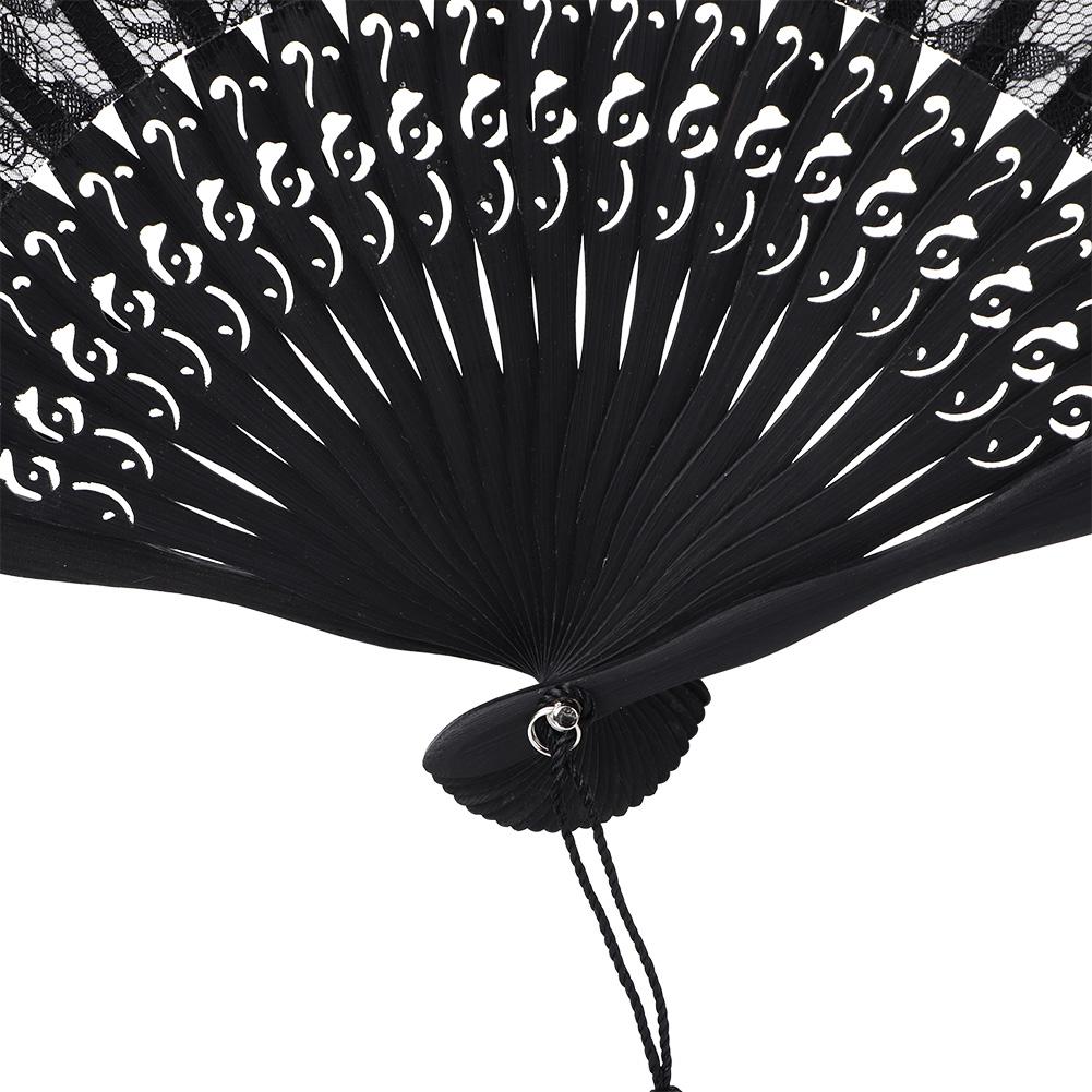 Double Layer Vintage Janpanese Style Lace Hand Folding Fan for Women Performance Gifts Party
