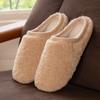 New simple color matching versatile plush slippers autumn and winter indoor household plush warm non-slip cotton slippers