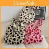 Chic And Cozy Heart Print Plush Tote Bag With Dual Straps For Casual Outings