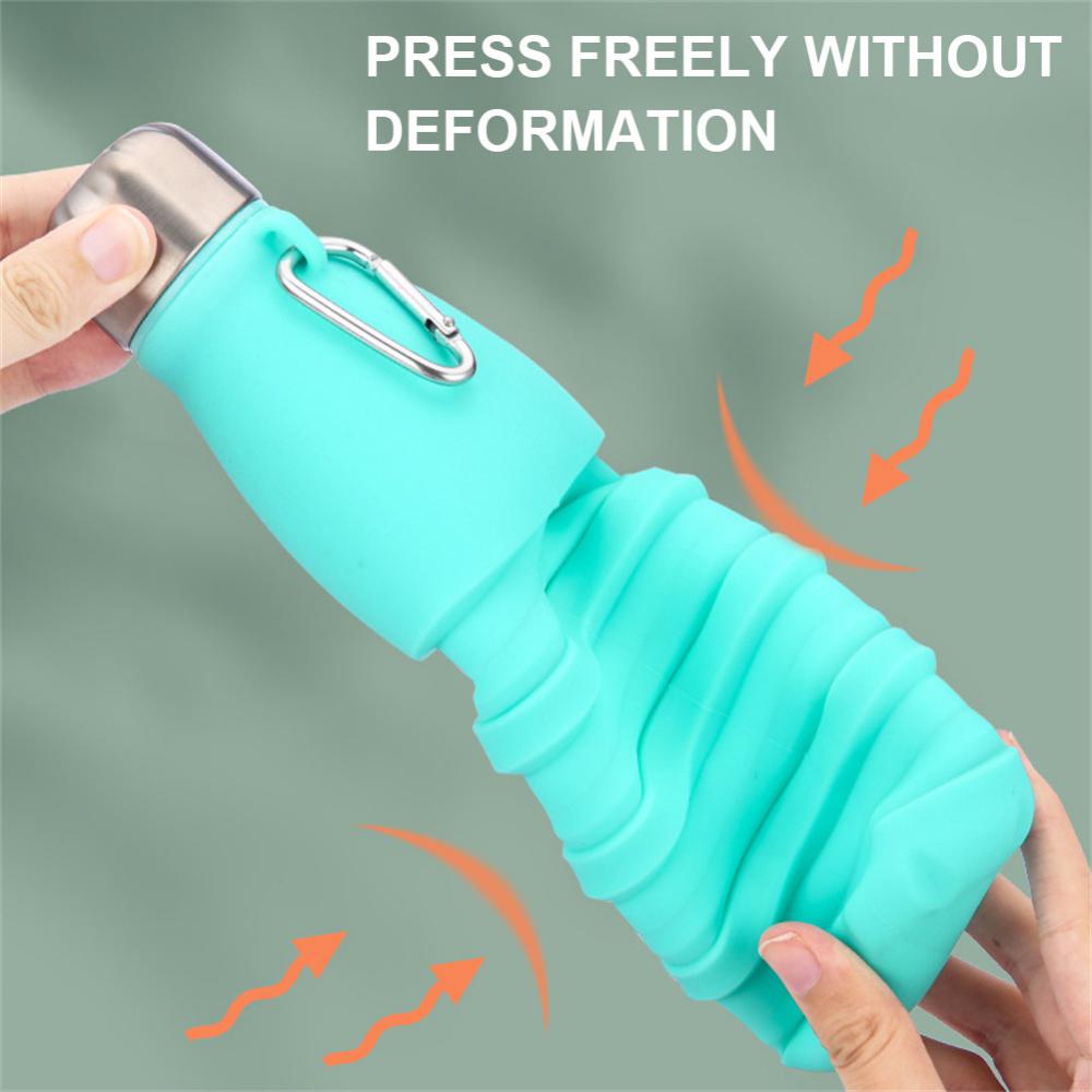 Pahar de Apă Telescopic cu Carcasă de Silicon Multifuncțional Portabil Telescopic Pliabil Sticle de Apă Pentru Sport Alpinism în Aer Liber 550ML