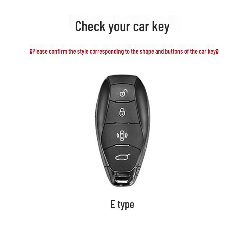 Car Key Case for Hongqi Models: H6, HS5, H5, H9, EH7, HS3, HQ9 - Interior Flocking with Buckle