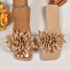 One Word Flat Slippers Women Solid Color Flower One Pedal Home Slippers Women Omns Lippers