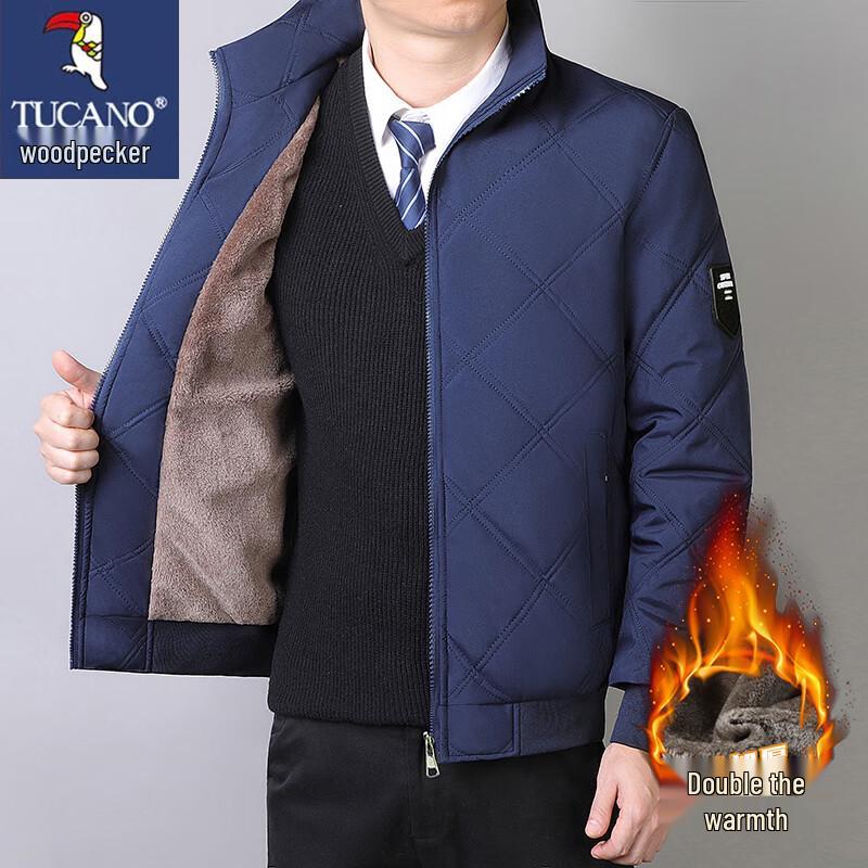 Tucano Men's Stand-Collar Sherpa Lined Winter Jacket