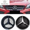 Black Border and Silver Border Decoration for Mercedes Benz W204 2006-2012 B/V Class 2005-10 Car Front Grilled Star Emblem Logo