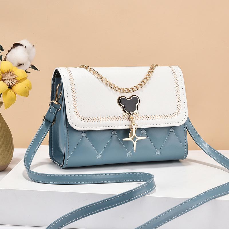 Mickey Women's Fashionable Crossbody Bag: Trendy, Textured, High-End Small Square Shoulder Bag