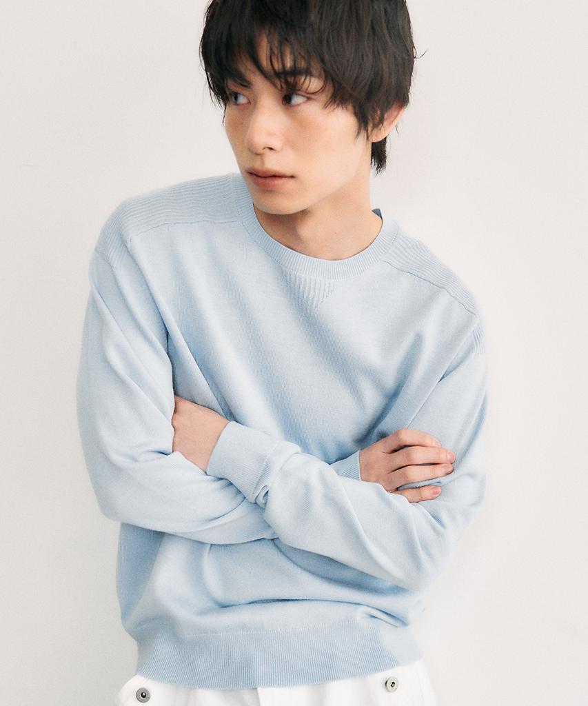 Leondi Arch Crewneck Round Knit - Sky Blue