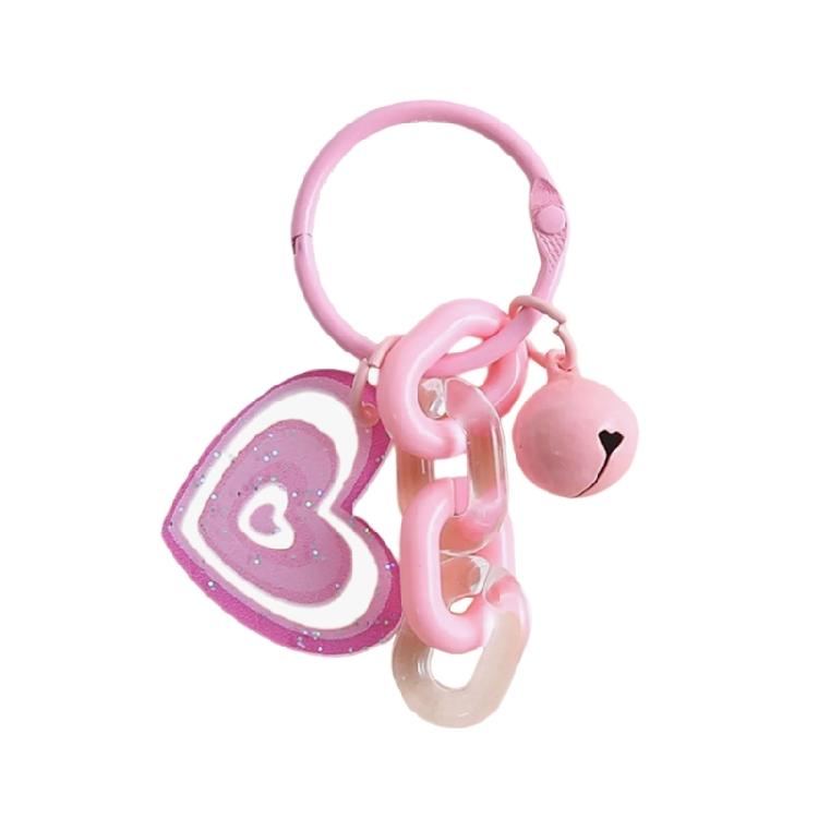Colorful Handcraft Acrylic Heart Keychain Featuring Removable Decorations for Gift Giving Occasions