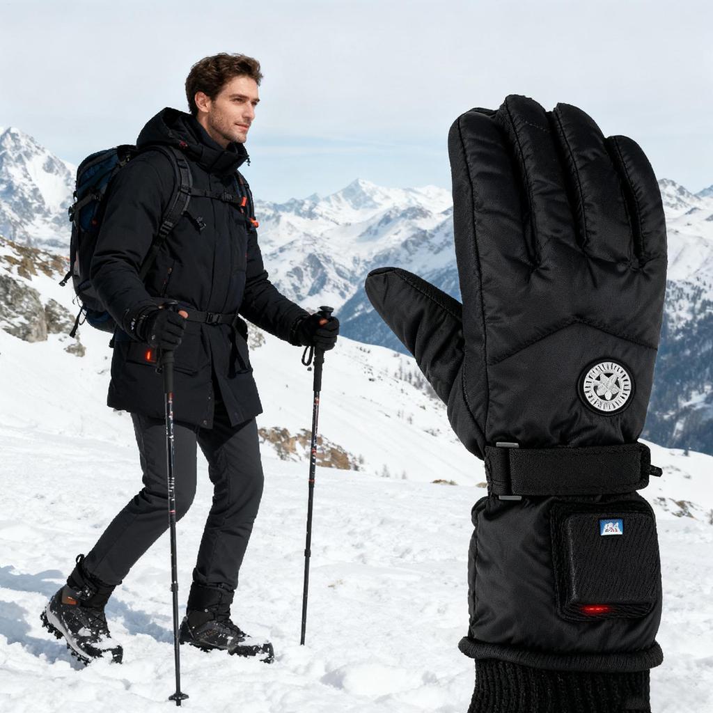 Winter Unisex Snowboard Ski Gloves Polyester Non-slip 3 Temp Settings Waterproof Motorcycle Cycling Warm Snow Gloves