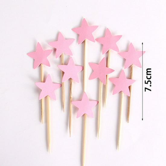 Cake Decoration Five-Pointed Star & Heart Toppers for Birthday Desserts