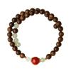 Agarwood & Hetian Jade Women's Bracelet Gift: Half Mountain Half Water Design with Lucky Southern Red Beads