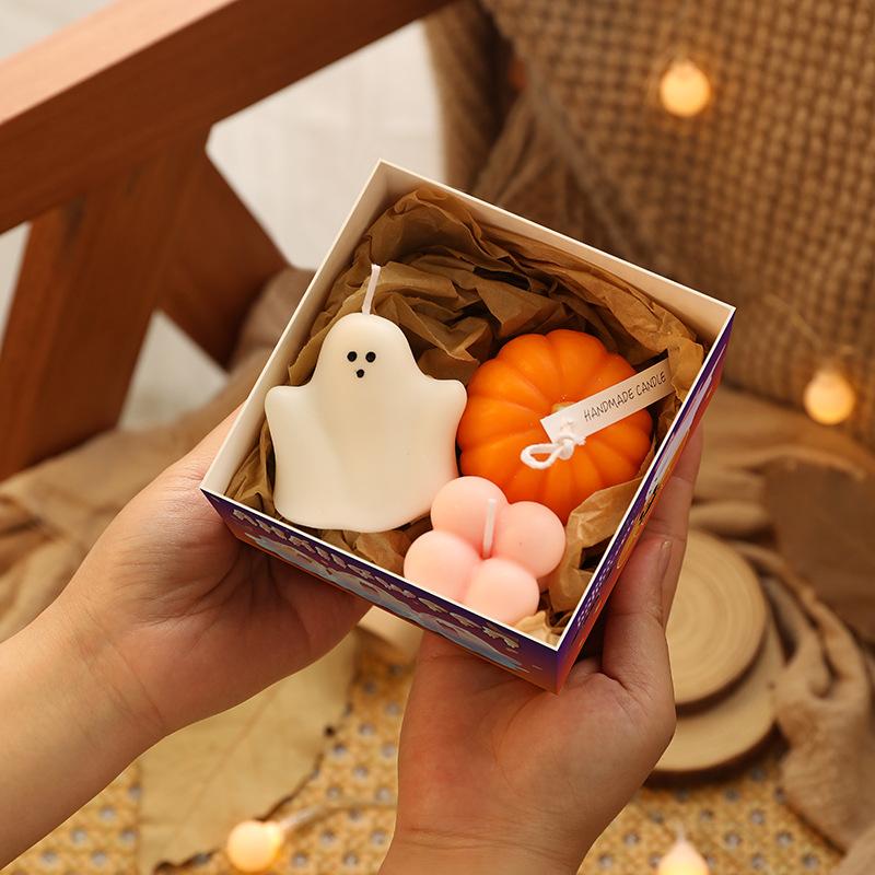 Christmas Halloween Decor Gift Home Fragrance Aromatherapy Cute Scented Candles 3Pcs Set