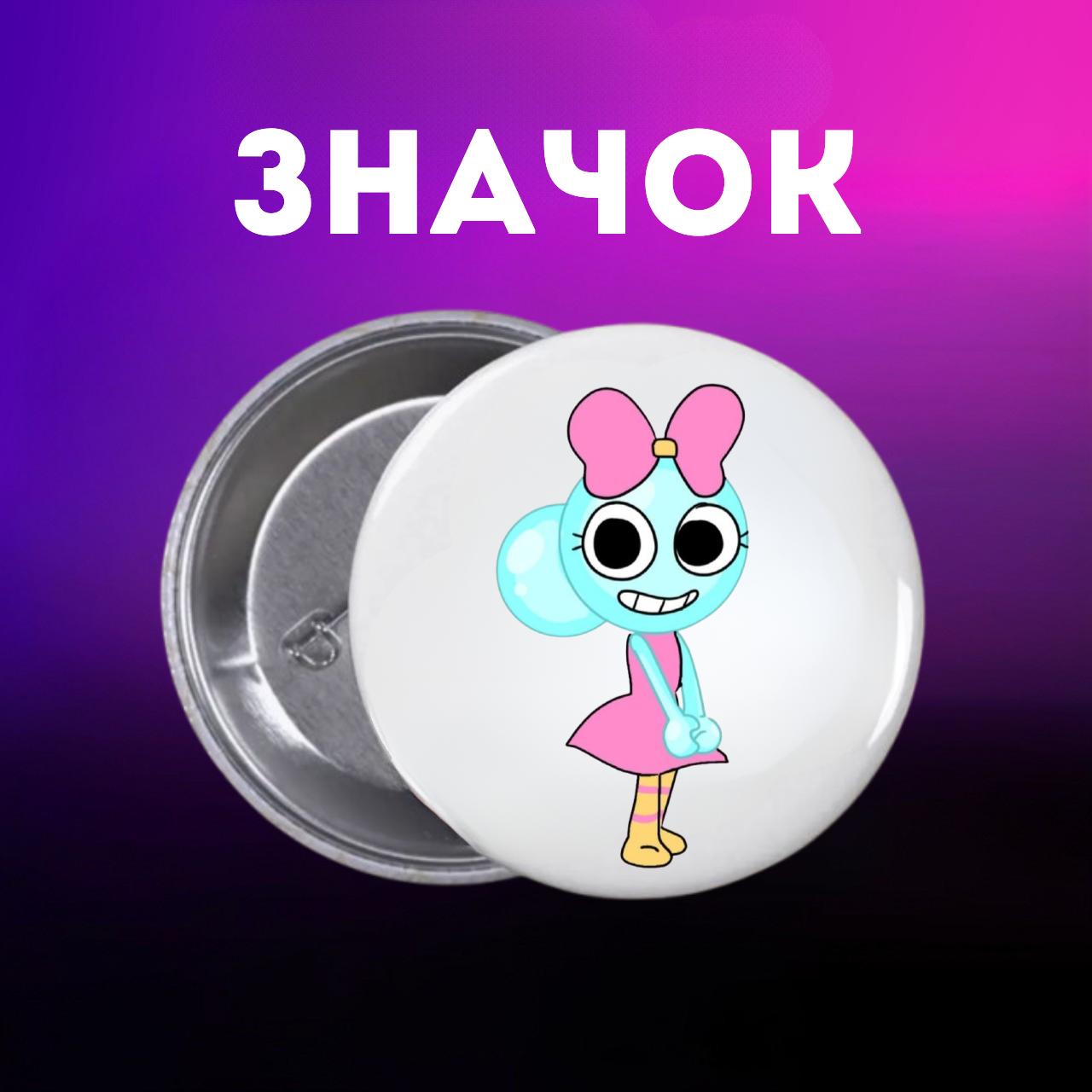 

Значек В Мире Дэнди (Денди) Roblox Dandy s World на булавке на рюкзак 55 мм 1 шт 55 різнокольоровий