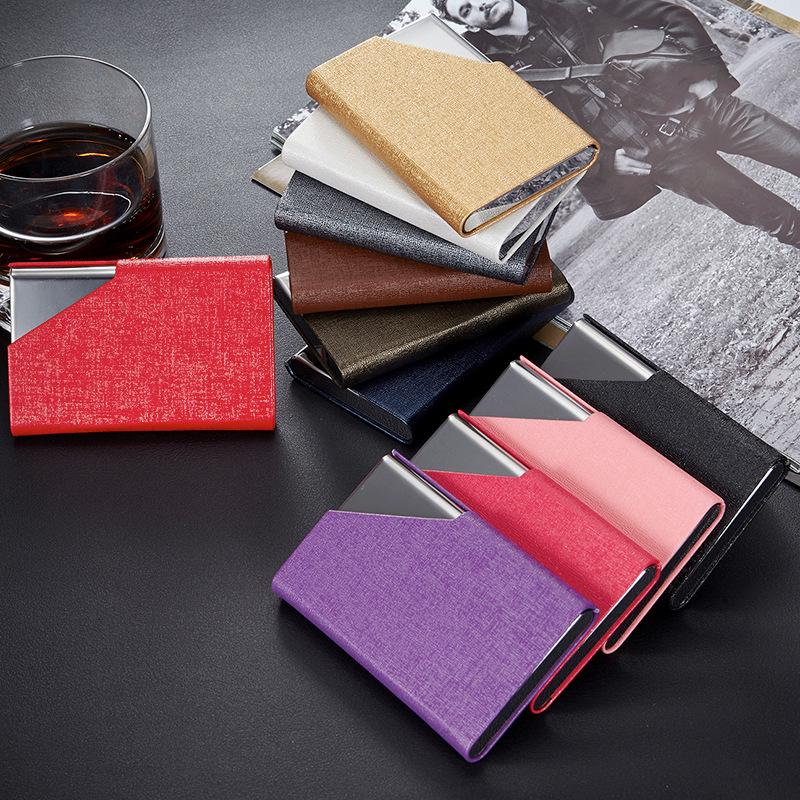 Custom Stainless Steel and PU Business Card Holder with Logo