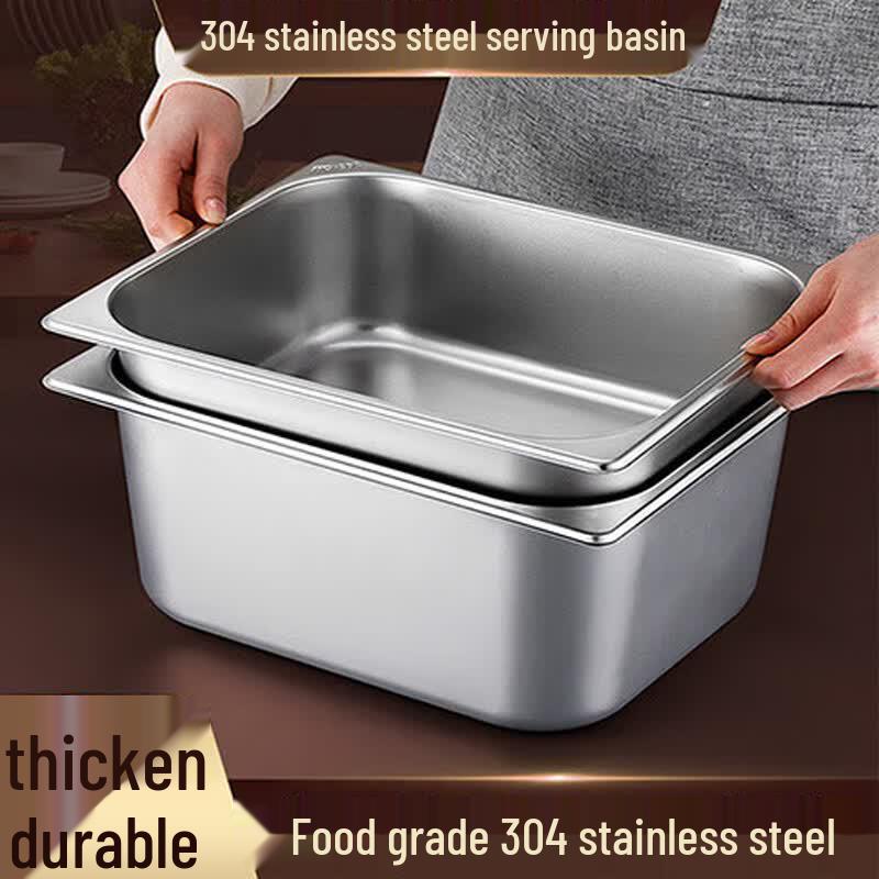304 Stainless Steel Commercial Food Pan with Lid