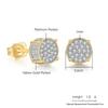 Iced Out Zirconia Stud Earrings For Men Hiphop Gold Color Plated Male Earing Fashion Punk Jewelry Gift Shiny Accessories OHE001