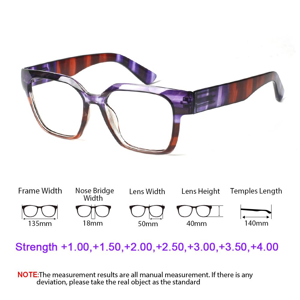 TUREZING Reading Glasses For Men Women HD Lenses Spring Hinge Square Wood Grain Presbyopic Eyewear Lightweight Comfortable