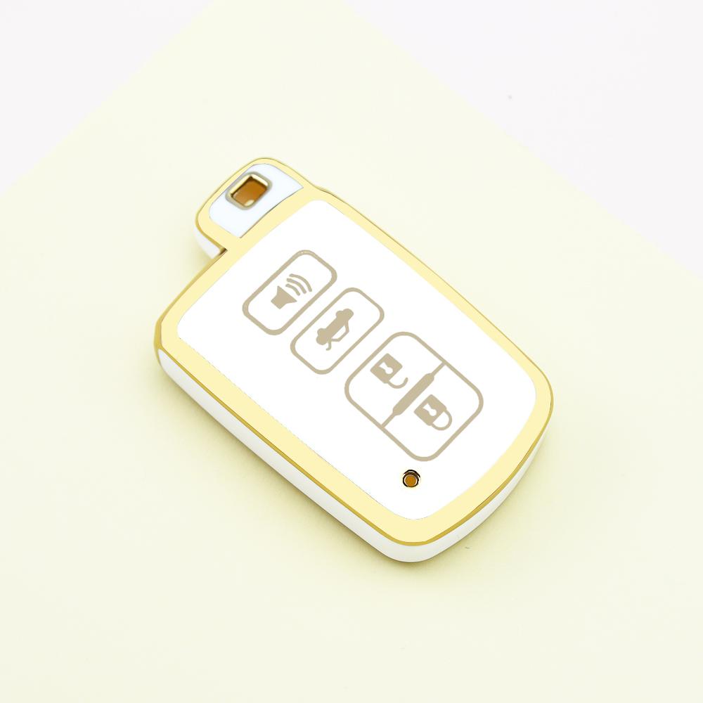 Gold Edge 2/3/4 Buttons TPU Car Remote Key Case Cover Shell Fob Bag for Toyota Land Cruiser Corolla Camry RAV4 Highlander Auris CHR Avalon