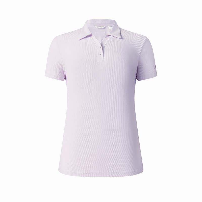 FILA Golf Series Fashion Classic Versatile Cool Breathable Comfortable Sweet Regular Short Sleeve Polo Women tops Cloud-Purple A11W535114FVT