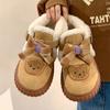 Foreign-style Bear Cotton Shoes 2025 Outer Wear Women's Boots New Winter Thick-soled Snow Velvet Bread Thickened Short Boots To Keep Warm
