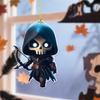 Halloween Car Ornament Cool Skeleton Acrylic Car Rearview Mirror Charm 2D Flat Skull Hanging Pendant for Car Interior Backpack Accessory