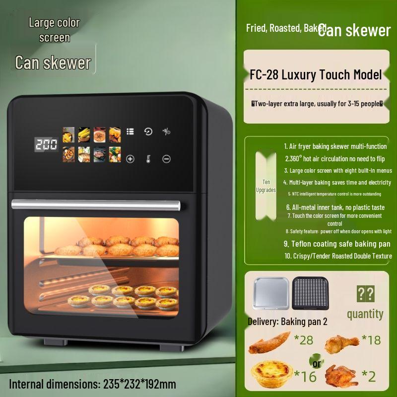 Multifunctional Electric Oven Air Fryer with Visual Window and Large Capacity for Home Baking