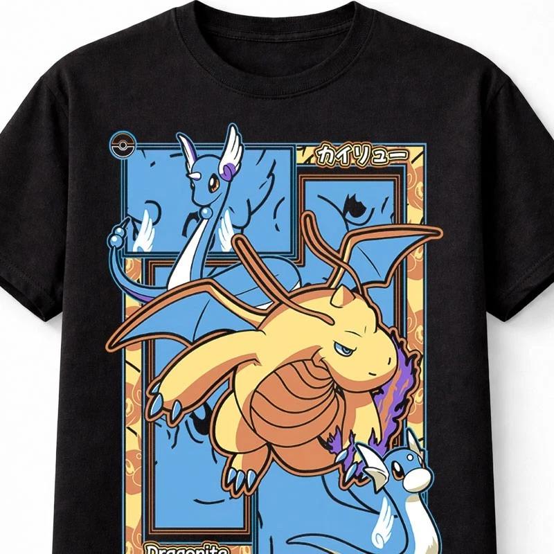 Pokemon Dragonite Dragonair Kairyu Anime Unisexga Graphic Unisex TShirt S