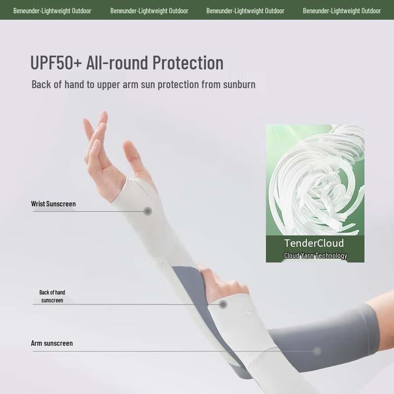 Beneunder Women's Two-Way Finger-Hole Sun Protection Arm Sleeves