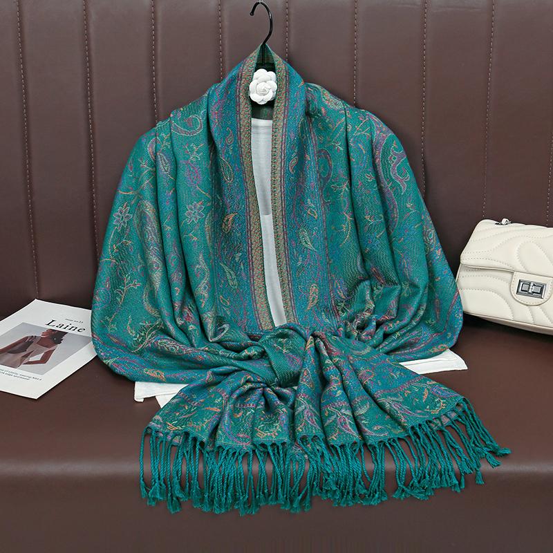 

Ретро Жаккардовый Пейсли Кисточки Хиджаб Шарф Хлопок Вискоза Женский Мусульманский Хиджаб Шали Большой Размер Длинные Обмотки Женская Мода Головной Платок 70x175cm