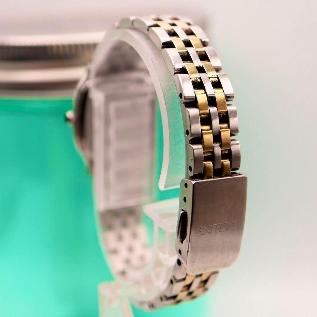 [USED] SEIKO Exceline Square Silver and Gold Watch 576