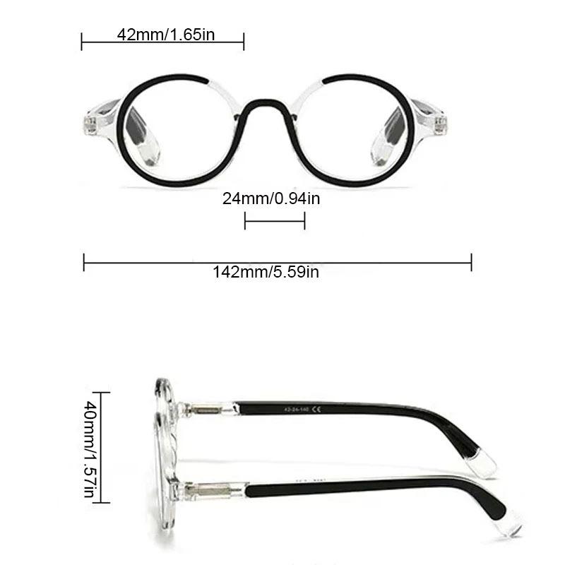 Round Reading Glasses Round Frame Spring Leg Anti-Blue Light Glasses Ultra Light Resin Hyperopia Optical Frame Eyewear