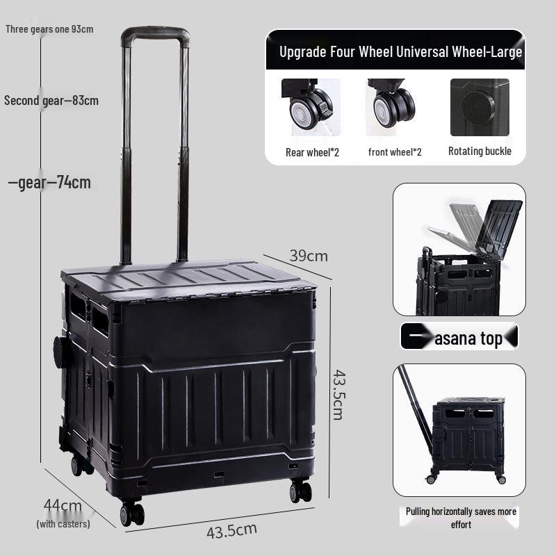 Compact Folding Shopping Cart for Groceries and Camping
