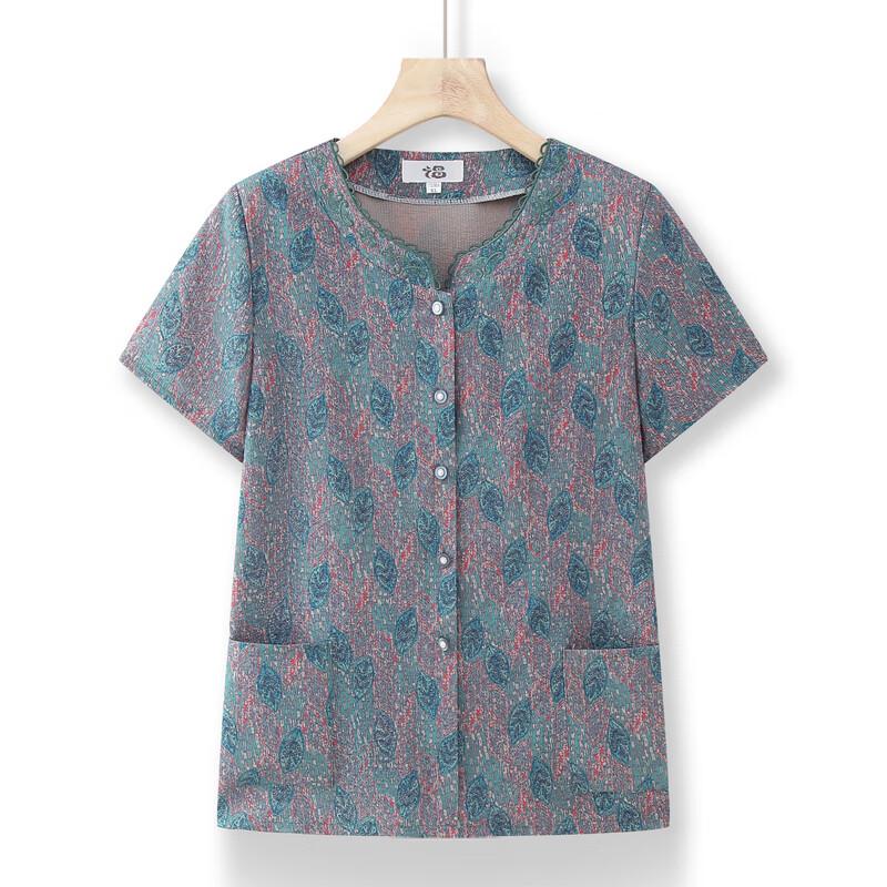 Elderly Women's Summer Short-Sleeve Shirt Set