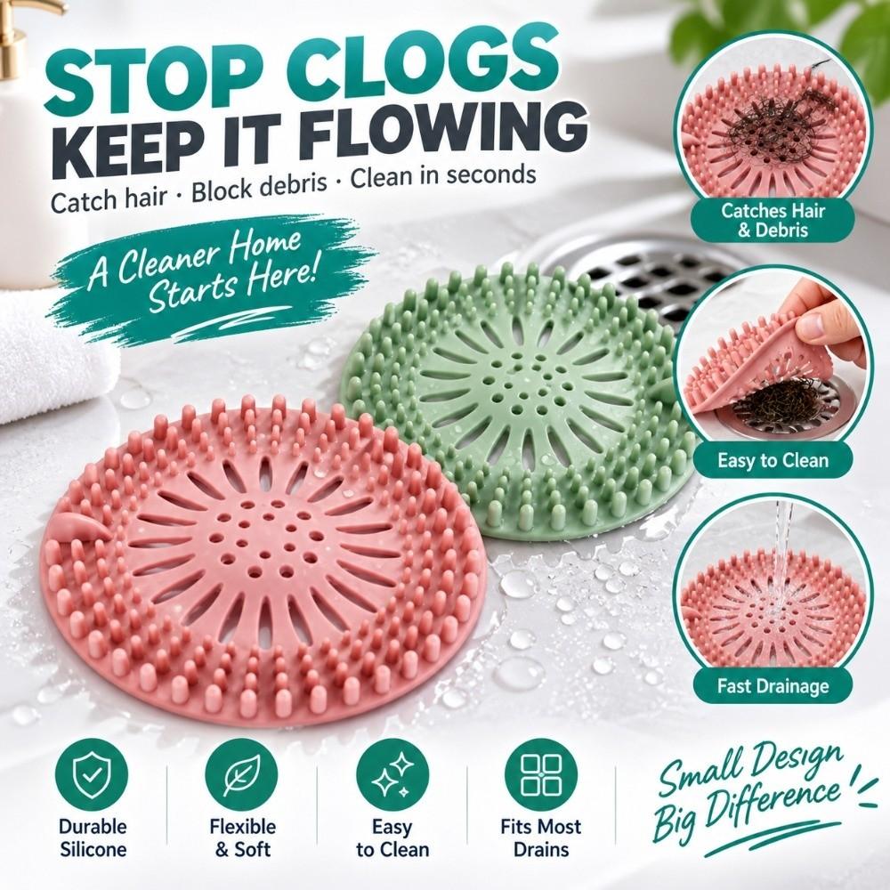 4 PCS TPR Floor Drain Strainer Pink Green Bathtub Drain Cover Shower Drain Cover Bathtub