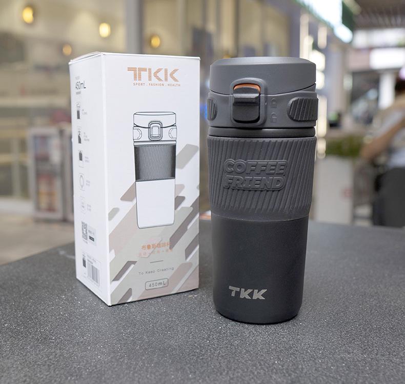 TKK Kubek Termiczny Podróżny ze Stali Nierdzewnej o Dużej Pojemności do Biura i Samochodu - Stylowy i Przenośny dla Kobiet