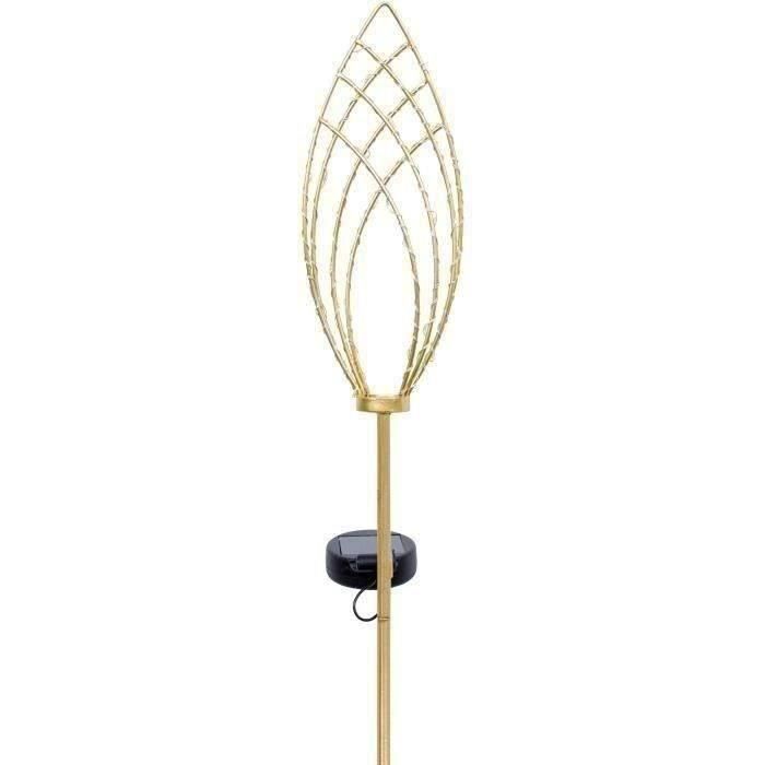 Lanterne solaire - GARDEN ID Épi Doré - Ø11 h81 cm - Autonomie 6-8h - Bouton on/off - Pile AAA rechargeable.