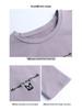 Damen Besticktes Rundhals Langarm T-Shirt, Herbst/Winter, Koreanischer Stil, Übergröße, 95% Baumwoll-Basisschicht