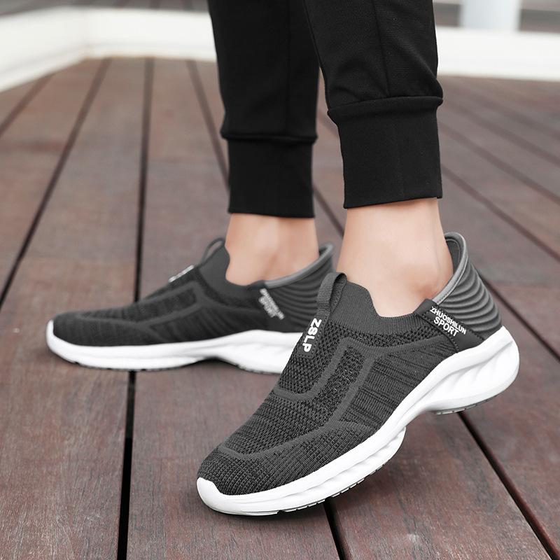 Popular breathable lightweight foot walking shoes single mesh sports shoes middle-aged and elderly mesh breathable casual shoes