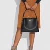 Coach Weide 32 Schlossverschluss Unifarben Abnehmbarer Schultergurt Leder Handtasche Damen Handtaschen Schwarz C2621-B4BK