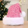 Shanghai Style Double-Layer Sequin Christmas Hat - Thick Wool with Long Fur, 32x45CM