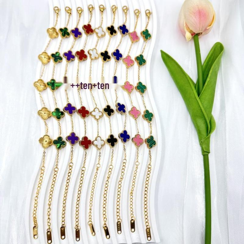 Mm Nicht verblassendes Edelstahl-Vierblättriges Kleeblatt-Armband für Damen - Frischer Stil