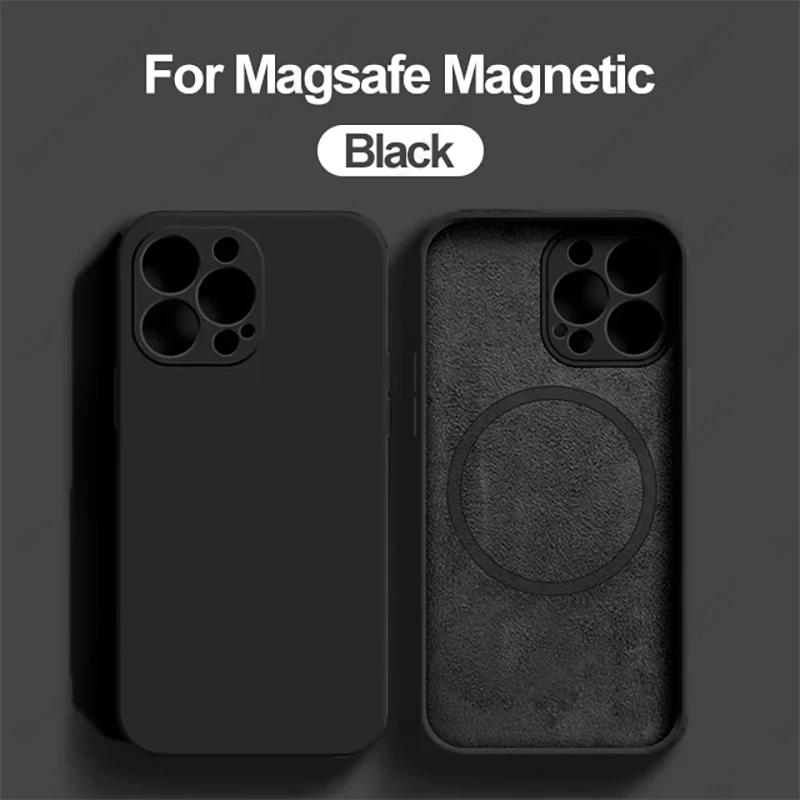 

Liquid Silicone Magnetic Case For iPhone 16 13 11 14 15 Pro Max Plus For Magsafe Case Wireless Charging Cover Accessories For iPhone 12 Pro