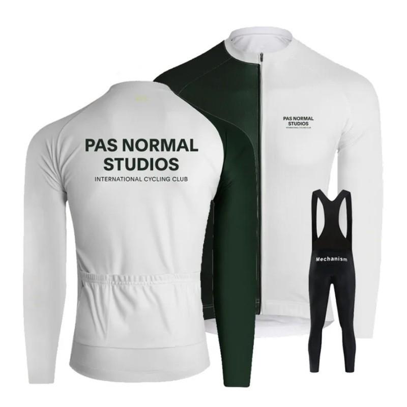 Winter Thermal Cycling Bib Tights With Fleece Lining Long Sleeve Jersey Set Road Bike Riding