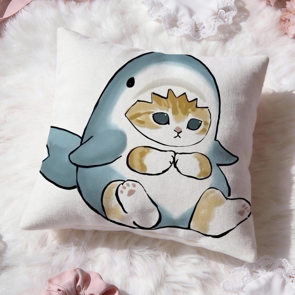 Cute M-MofusandS Cushion Cover Premium Comfort Reversible Pillow Cove -Two in One Design for Any Room & Car Interior