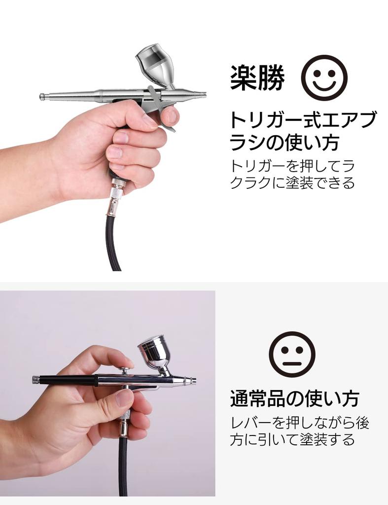 VIAEON Trigger Airbrush, 0.5mm Handpiece with Separate Cup, for Car Model Painting and Primer Coating
